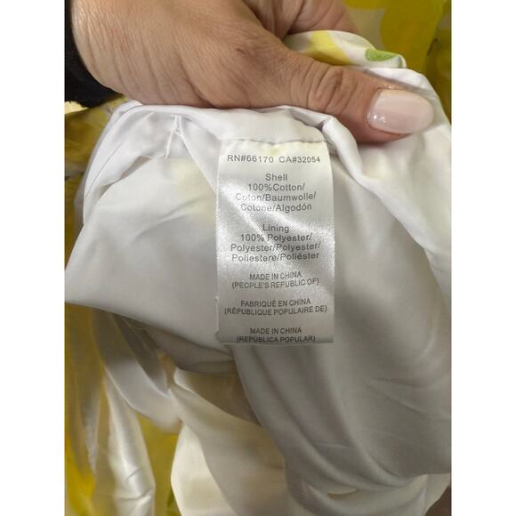 Anthropologie Hutch Midi Dress Women 2X Yellow White Lemons Cottagecore Festival - Picture 10 of 11